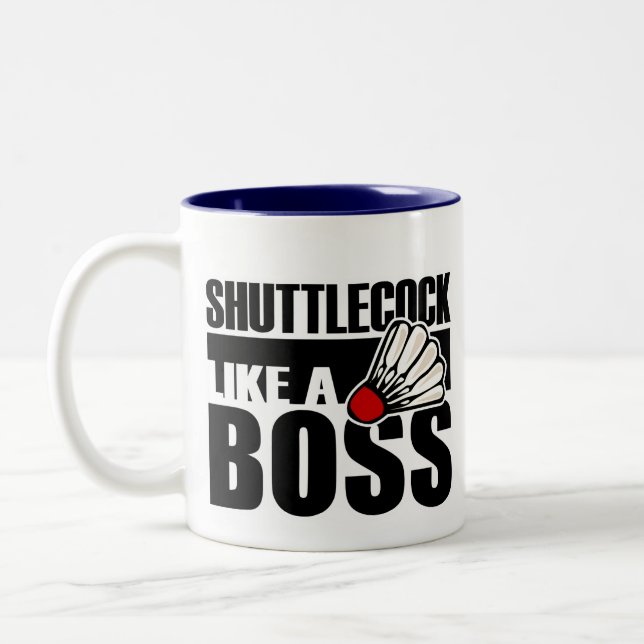 Lustiges Badminton Shuttlecock Zweifarbige Tasse (Links)