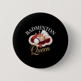 Lustiges Badminton-Spieler-Liebe-Shuttle-Design Button