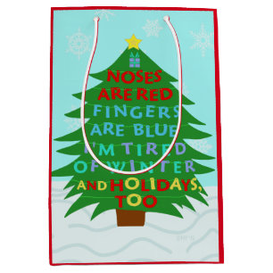 Lustiges Bah Humbug-Weihnachtsgedicht Mittlere Geschenktüte