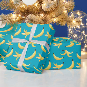 Lustiges Banane Wortspiel Party Muster farbenfroh Geschenkpapier
