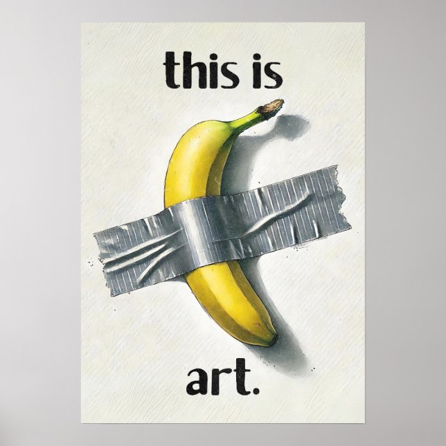 Lustiges Bananen-Klebeband-Meme Poster (Vorne)