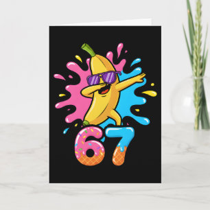 Lustiges Bananen-Skateboard 67 Kinder 67 Schultage Karte