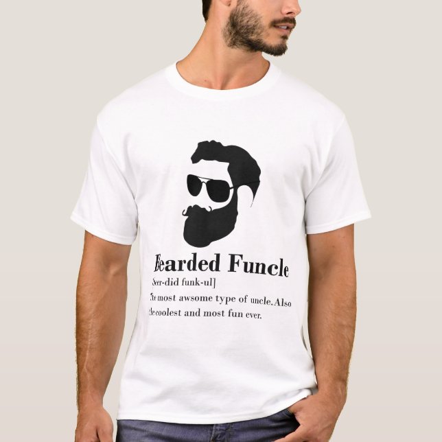 Lustiges bärtiges Funcle Shirt Geschenk für Onkel (Vorderseite)