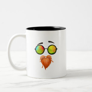 Lustiges bärtiges Gesicht Sonnenbrille Design Zwei Zweifarbige Tasse