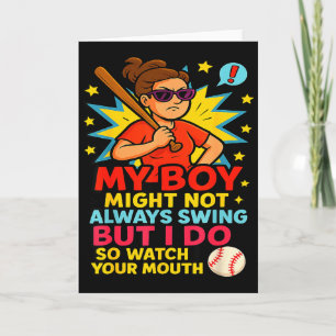 Lustiges Baseball-Mama-Zitat für Muttertagsgeschen Karte