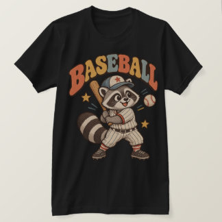 Lustiges Baseball-Waschbär-T-Shirt – Vintage-Ballp T-Shirt
