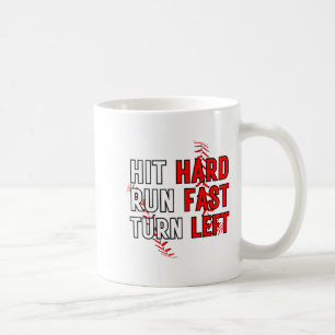 Lustiges Baseballteam trifft hart, läuft schnell, Kaffeetasse