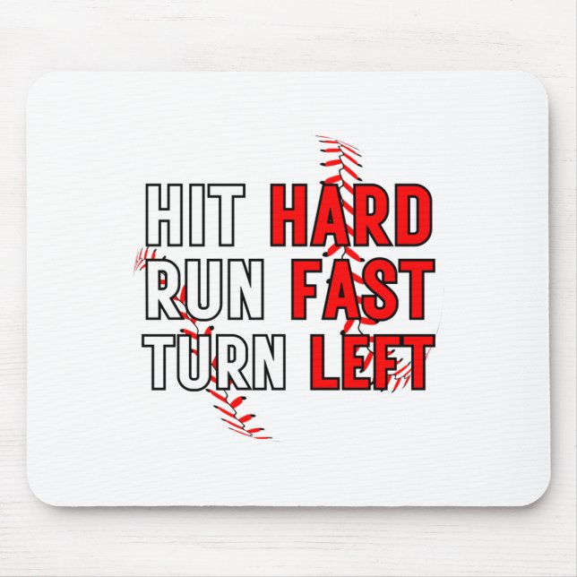 Lustiges Baseballteam trifft hart, läuft schnell,  Mousepad (Vorne)