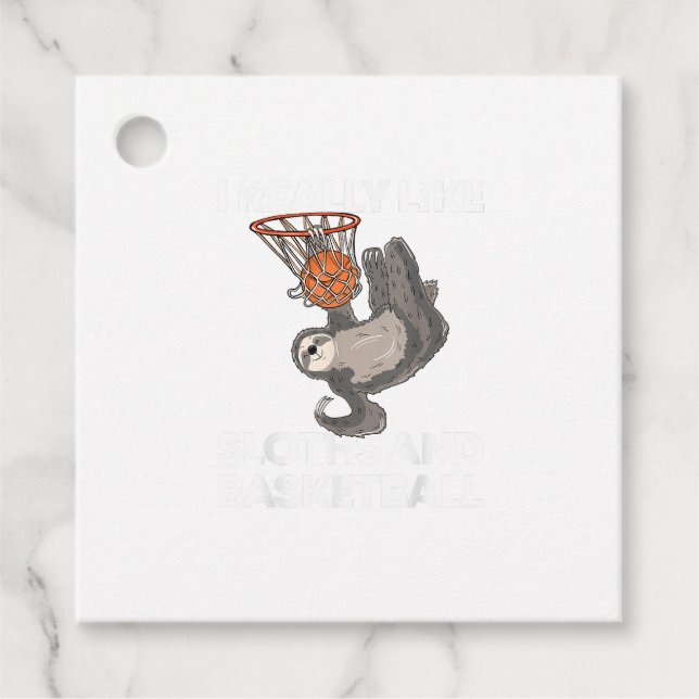 Lustiges Basketball-Faultier-Geschenk Süßes Faulti Geschenkanhänger (Vorderseite)