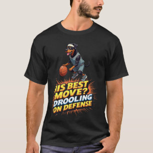Lustiges Basketball-Geschenk für Rottweiler-Hunde- T-Shirt