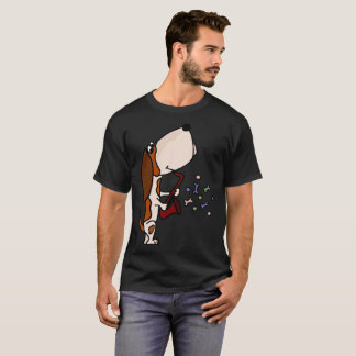 Lustiges Basset Hound, das Saxophon-Kunst spielt T-Shirt
