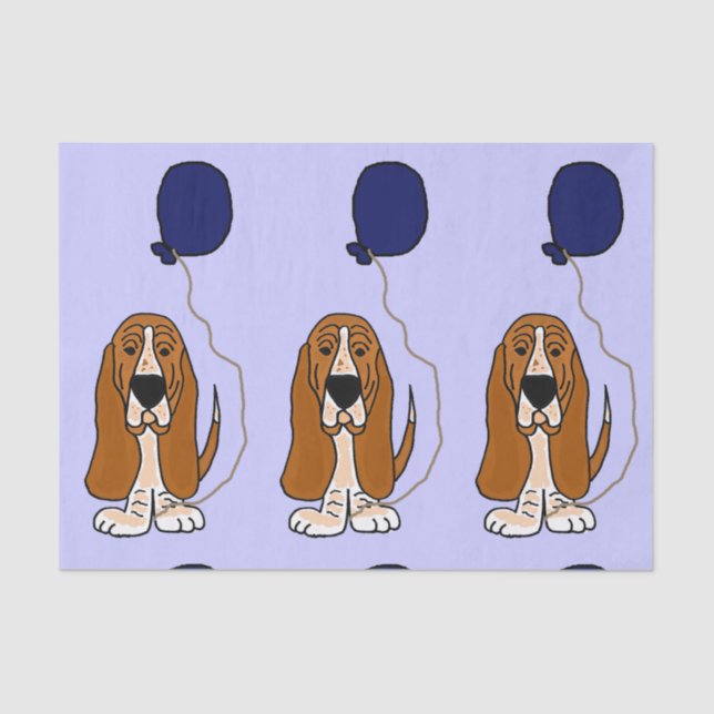 Lustiges Basset Hound-Geburtstags-Seidenpapier Seidenpapier (Vorderseite)