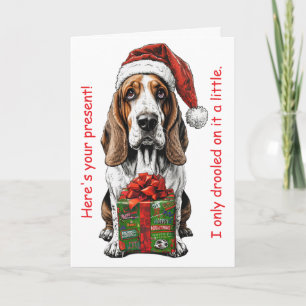 Lustiges Basset Hound Weihnachtsgeschenk-Design Feiertagskarte