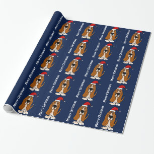 Lustiges Basset Hound-WeihnachtsPackpapier Geschenkpapier