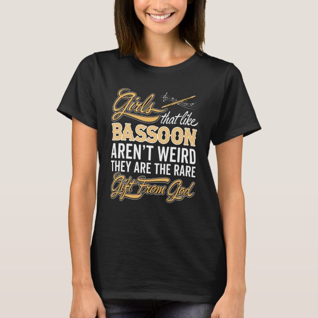 Lustiges Bassoon-Mädchen - Bassoonist-Dame T-Shirt (Vorderseite)