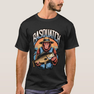 Lustiges Bassquatch-Angeln-Meme-Design T-Shirt