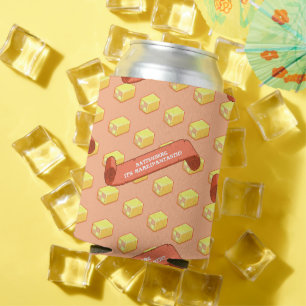 Lustiges Battenberg-Marzipantastisch! Pixel-Art-Mu Dosenkühler