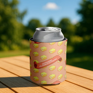 Lustiges Battenberg-Marzipantastisch! Pixel-Art-Mu Dosenkühler