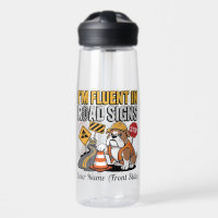 Lustiges Baustellen Bulldog Cartoon Verkehrsschild
