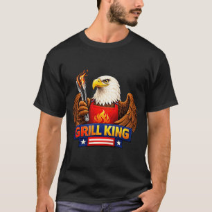 Lustiges Bbq-Adler-Grill-Patriotisches Kochdesign T-Shirt