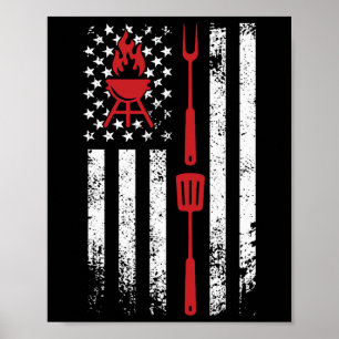Lustiges Bbq-Design Fleischräuchern Poster