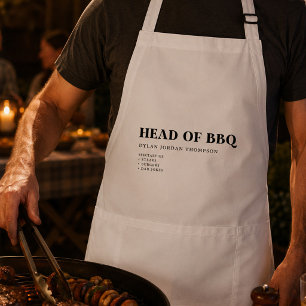 Lustiges BBQ-Geschenk für Papa Oberhaupt des BBQ z Schürze