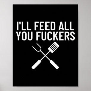 Lustiges Bbq-Geschenk für Väter Ich werde euch all Poster
