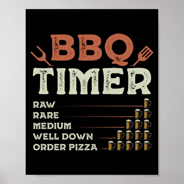 Lustiges BBQ-Grill-Chef Grilling Master Barbecue f Poster (Vorne)