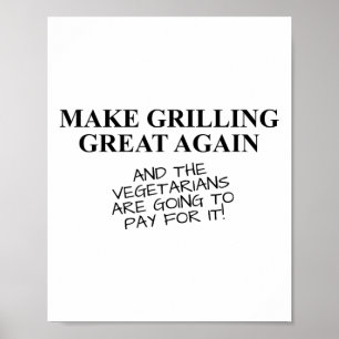 Lustiges Bbq-Grill-Raucher-Liebhaber-T-Shirt-Trump Poster