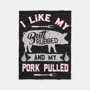Lustiges Bbq-Grill-Zitat Schwein Pulled Pork Fleecedecke