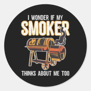 Lustiges Bbq Grillen Ich Frage Mich Ob Mein Räuche Runder Aufkleber
