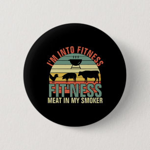 Lustiges Bbq Ich bin in Form Fit'ness Fleisch in m Button