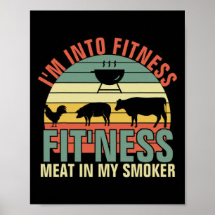 Lustiges Bbq Ich bin in Form Fit'ness Fleisch in m Poster
