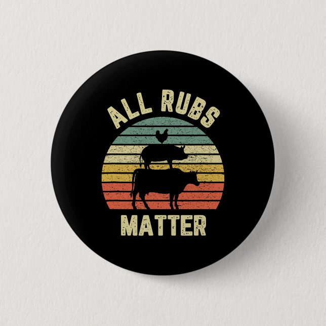 Lustiges Bbq-Shirt Alles Reibt Problem Retro-Barbe Button (Vorderseite)