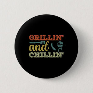 Lustiges BBQ-Shirt für Männer Vintage Grillen und  Button