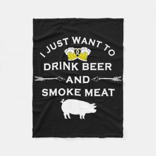 Lustiges Bbq-Shirt Trinke Bier Räuchere Fleisch Gr Fleecedecke
