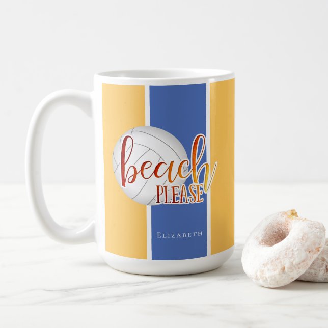 lustiges Beach Sprichwort personalisierte Mädchenv Kaffeetasse (Mit Donut)