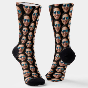 Lustiges benutzerdefiniertes Gesicht Foto Crew  Socken