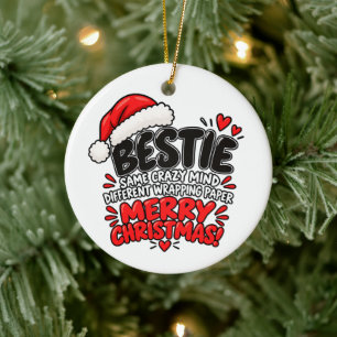 Lustiges Bestie-Weihnachts-Geschenk mit humorvolle Keramik Ornament