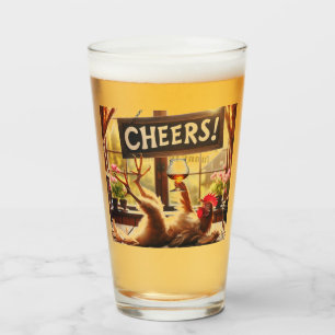 Lustiges betrunkenes Hahn-Bierglas Glas