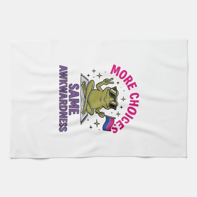 Lustiges Bi-Frosch-Pride-Shirt-Design_1 Geschirrtuch (Horizontal)