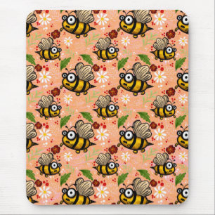 Lustiges Bienchen - helles orange geschen kpapier  Mousepad