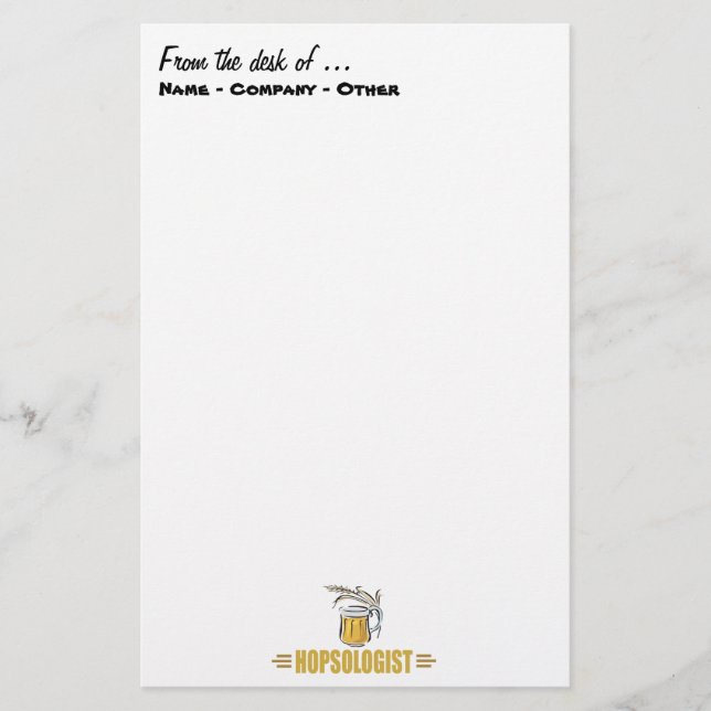 Lustiges Bier Briefpapier (Vorderseite)