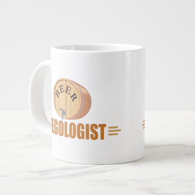 Lustiges Bier-Fass Jumbo-Tasse (Vorderseite Links)