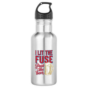 Lustiges Bier-Feuerwerk Vintage-Shirt-Design_1 Edelstahlflasche