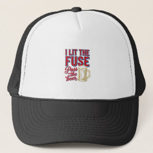 Lustiges Bier-Feuerwerk Vintage-Shirt-Design_1 Truckerkappe
