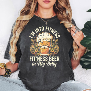 Lustiges Bier Fitness Trinken Humor Geschenk Zitat T-Shirt