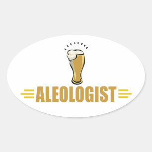 Lustiges Bier Ovaler Aufkleber