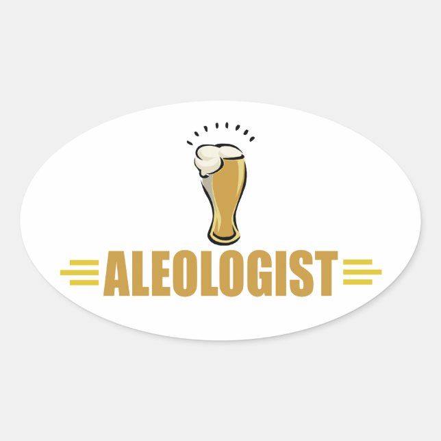 Lustiges Bier Ovaler Aufkleber (Vorderseite)