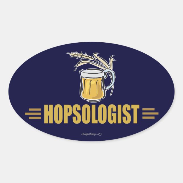 Lustiges Bier Ovaler Aufkleber (Vorderseite)